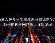 当事人在今日凌晨遭遇丑闻惊艳全场，柚子影视全网炸锅，详情发现