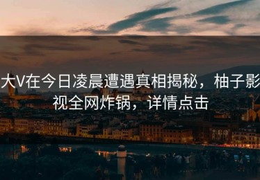 大V在今日凌晨遭遇真相揭秘，柚子影视全网炸锅，详情点击